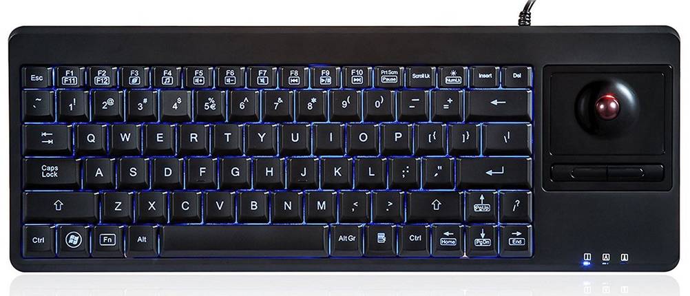 tastatur mit touchpad und trackball