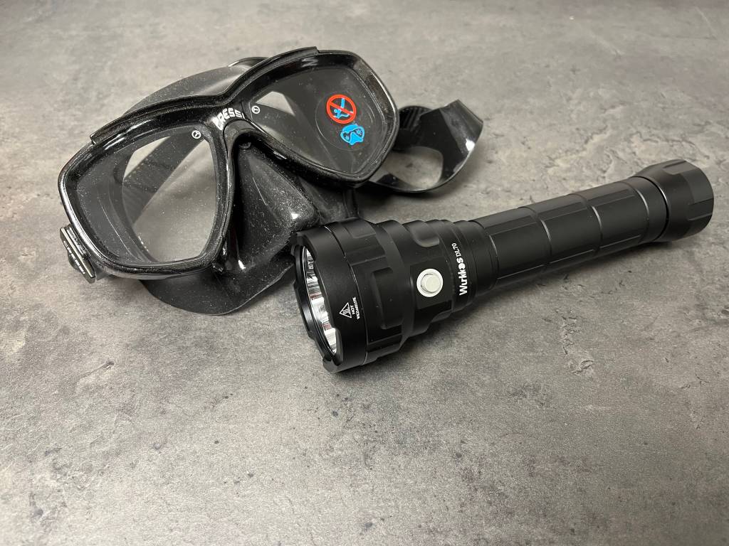 Beim Tauchgang sollte neben der Tauchmaske auch eine Tauchlampe immer mit von der Partie sein.
