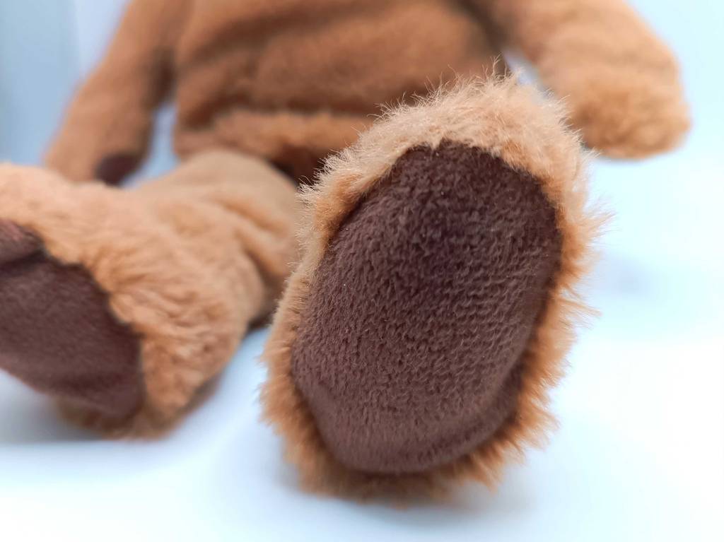 Füße von einem getesteten Teddybären. 