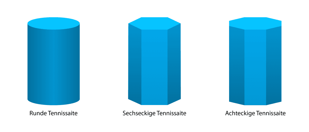Der Querschnitt einer Tennissaite hat Einfluss auf Eigenschaften wie Power und Ballkontrolle.