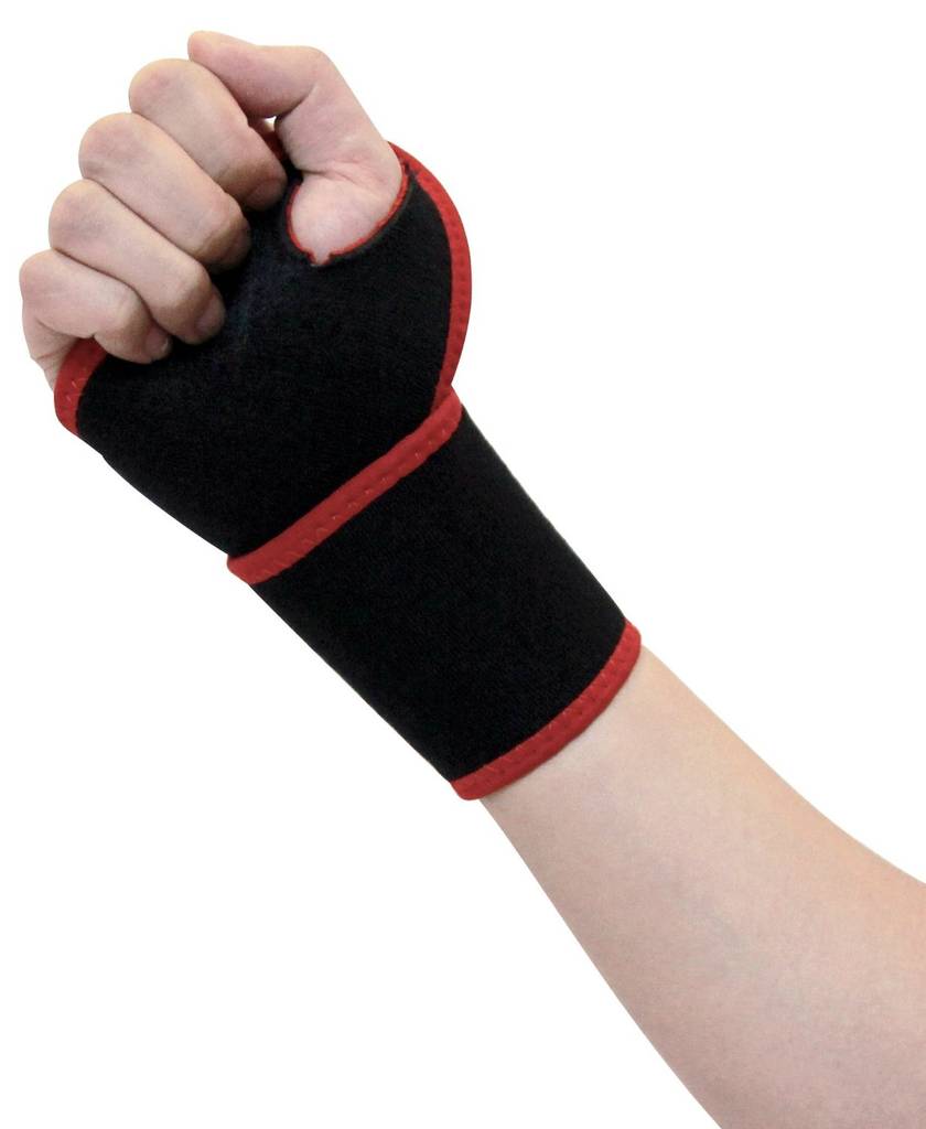 Ein Beispiel für eine Handgelenkbandage zum Tennispielen.