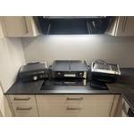 Die drei getesteten Tischgrills von WMF, Ninja und Tefal nebeneinander.