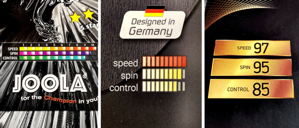 speed, spin, control tt schläger
