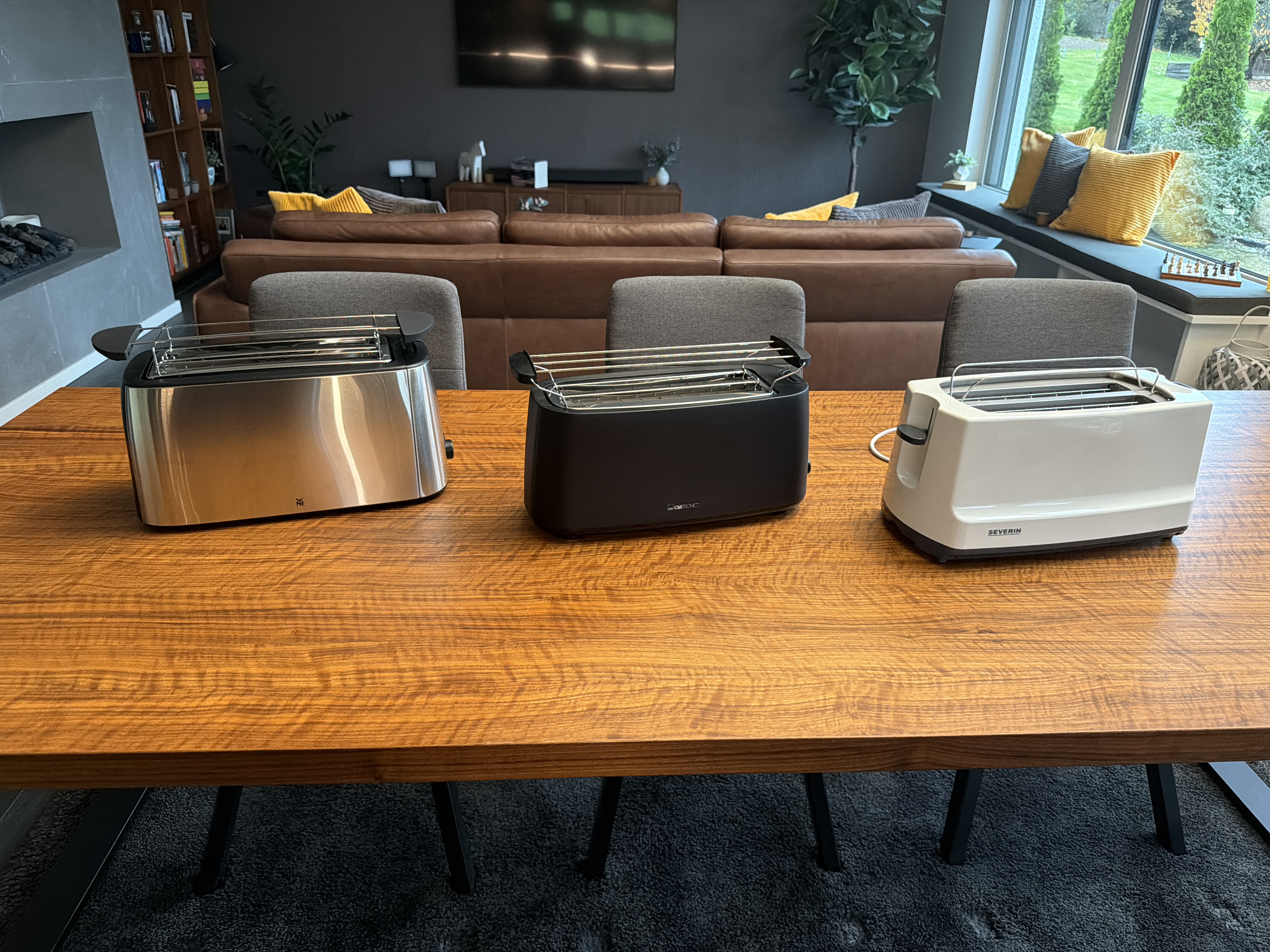 ARENDO 4-Scheiben Toaster Rot (1630 Watt, Schlitze: 4