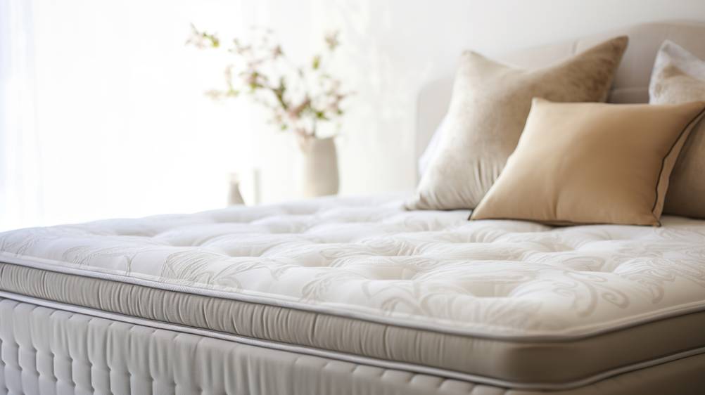 200x200-Topper-Test: Ein Matratzen-Topper liegt auf einem modernen Boxspringbett.