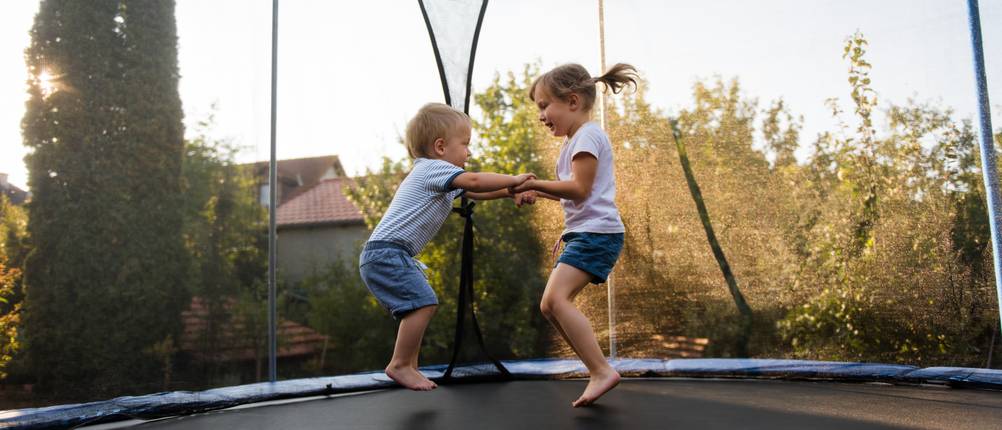 Trampolin-Sprinkler-Test