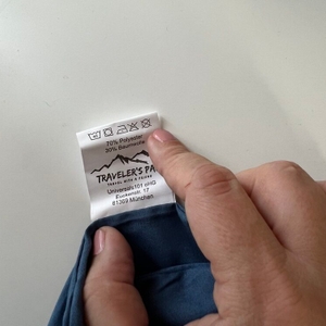 Waschzettel des Traveler's-Pal-Hüttenschlafsacks