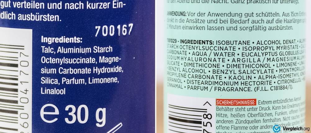 trockenshampoo inhalt