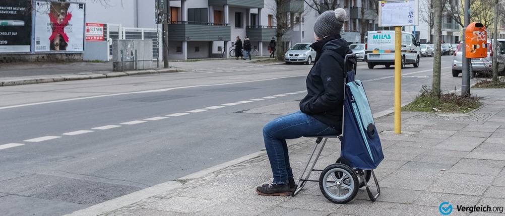 klappbarer Sitz Einkaufstrolley