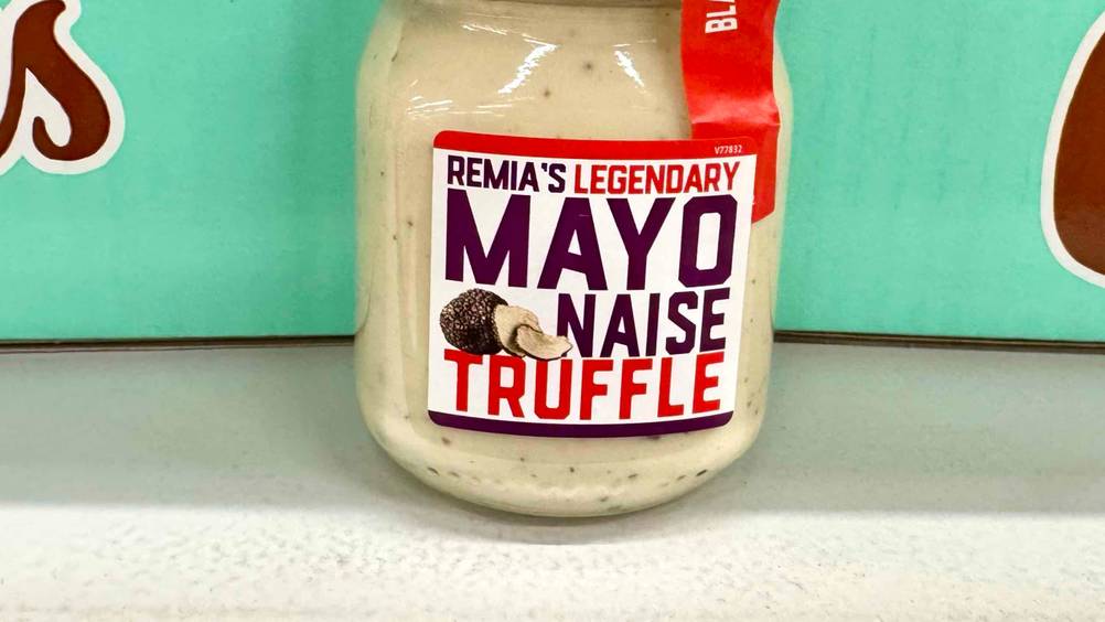 Trüffel-Mayonnaise getestet: Nahaufnahme des Labels.