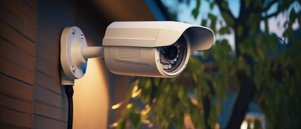 Überwachungskamera mit Kamera im Test: Eine Überwachungskamera außen an einer Hauswand.