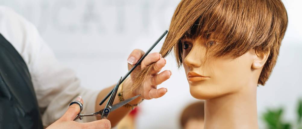 Übungskopf Friseur-Test