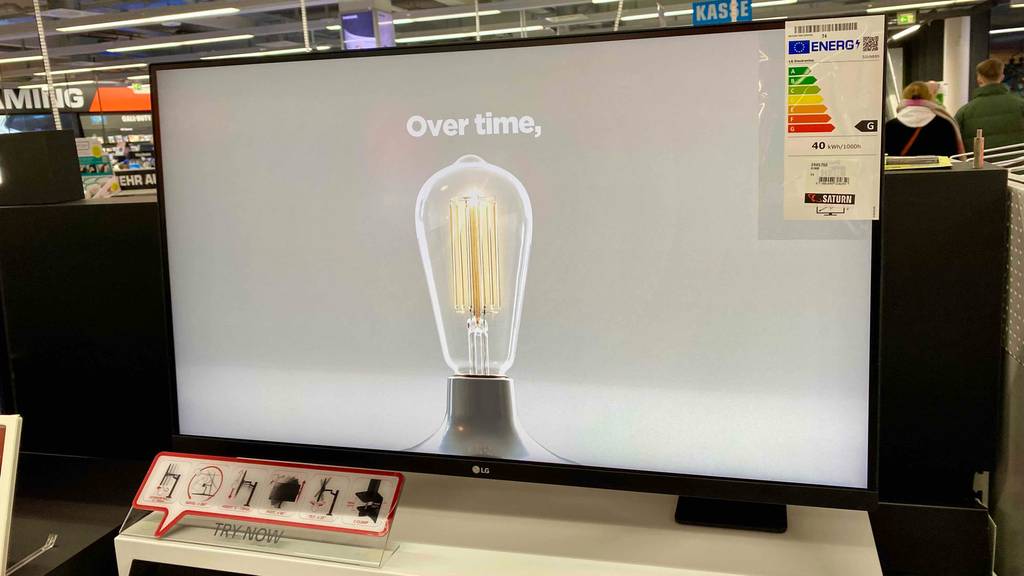 Bildschirm von einem getesteten Monitor mit USB-Anschluss. 