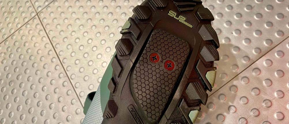 Fahrradschuhe-Damen-Test: Vaude TVL Pavei Fahrradschuhe von der Unterseite gezeigt