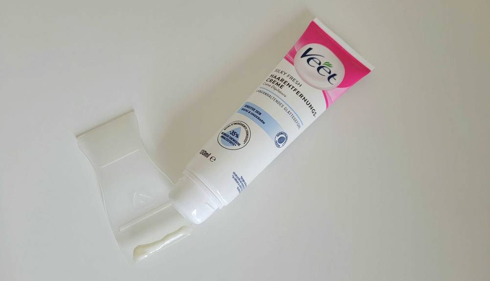 Enthaarungsceme getestet: geöffnet Veet Silky Fresh Enthaarungscreme Tube