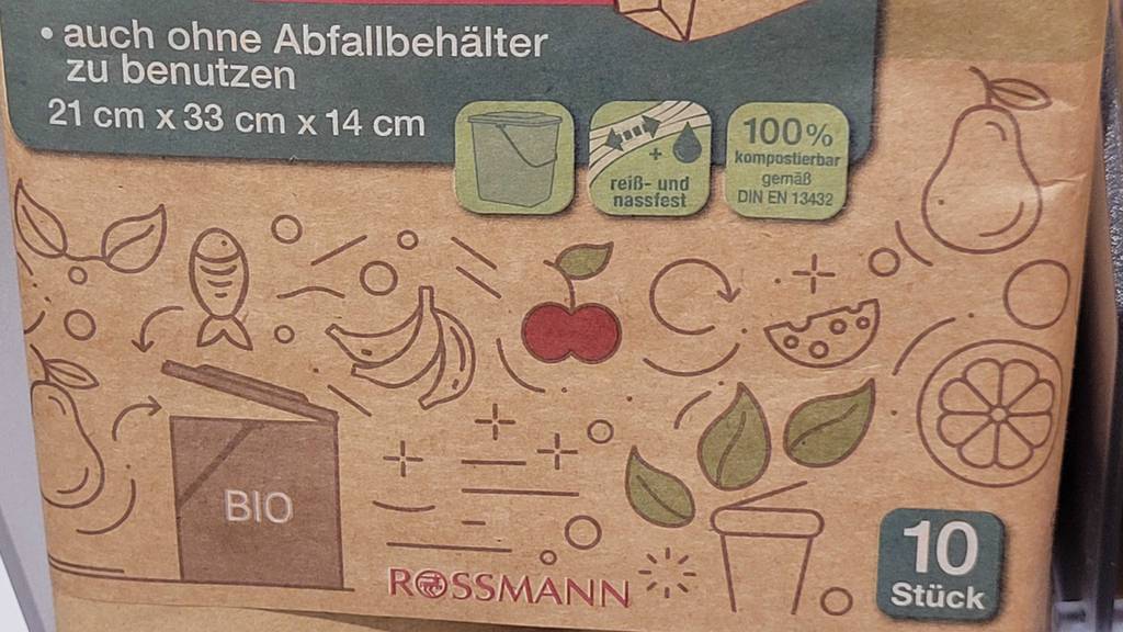 Getestet: Biomülltüten in der Verpackung inklusive Produktangaben.