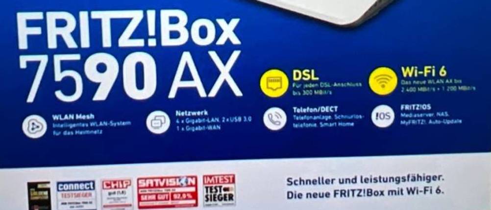 VDSL-Router Fritz!Box 7590 AX, Verpackung.
