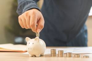 sparschwein wird gefuellt