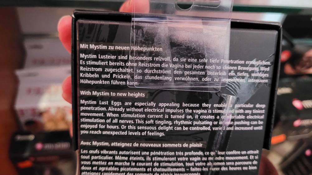 Getestet: Rückseite der Originalverpackung eines Vibro-Ei.