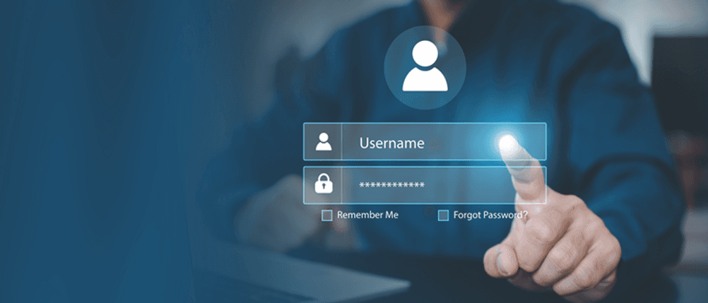 Virenscanner im Test: Ein Login-Bildschirm, im Hintergrund eine Person.