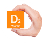 vitamin d2 würfel von hand gehalten