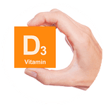 vitamin d3 würfel von hand hochgehalten