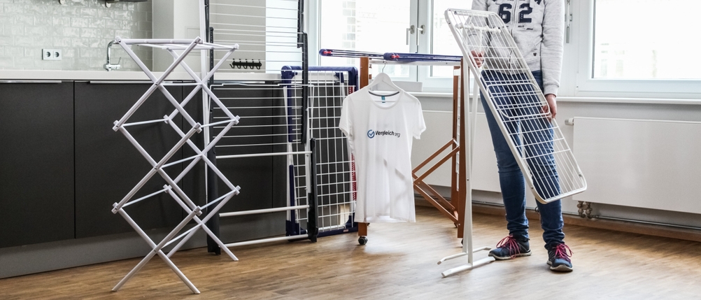 Wäscheständer-Typen nebeneinander.