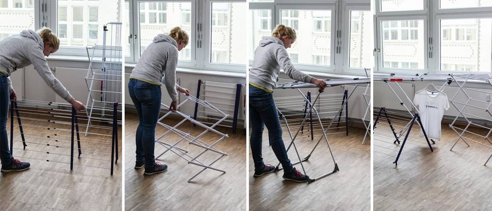 aufbau verschiedene wäscheständer
