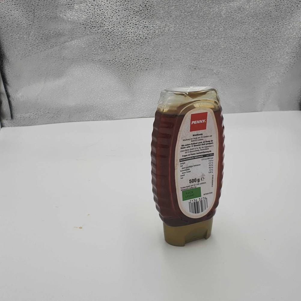 Rückseite eines Waldhonigs.