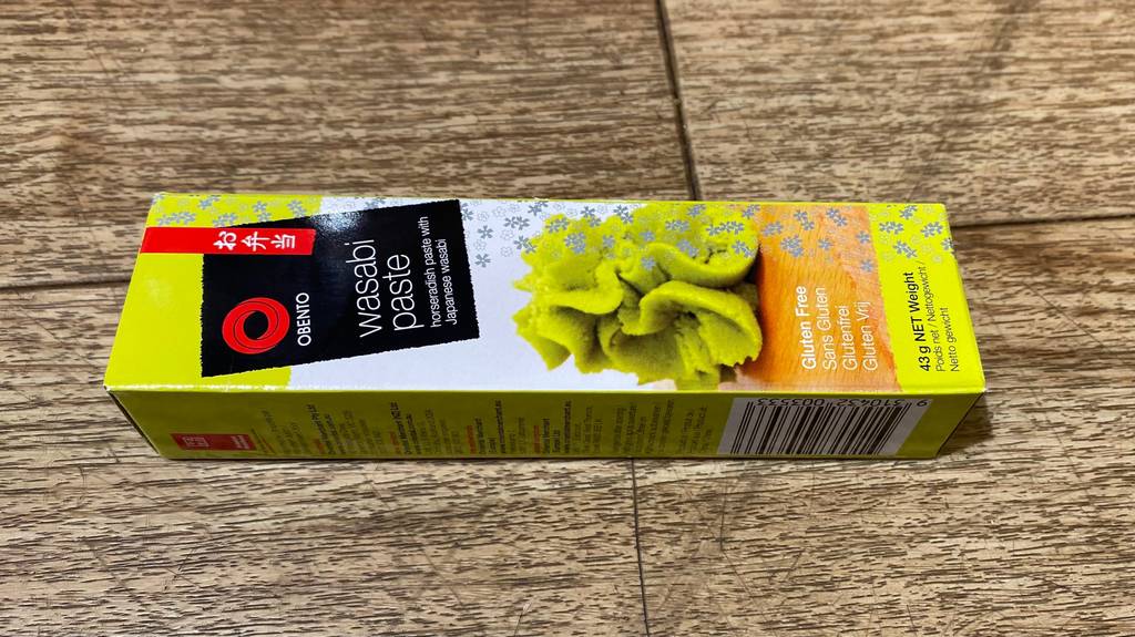 Wasabi-Paste getestet: Nahansicht der Verpackung