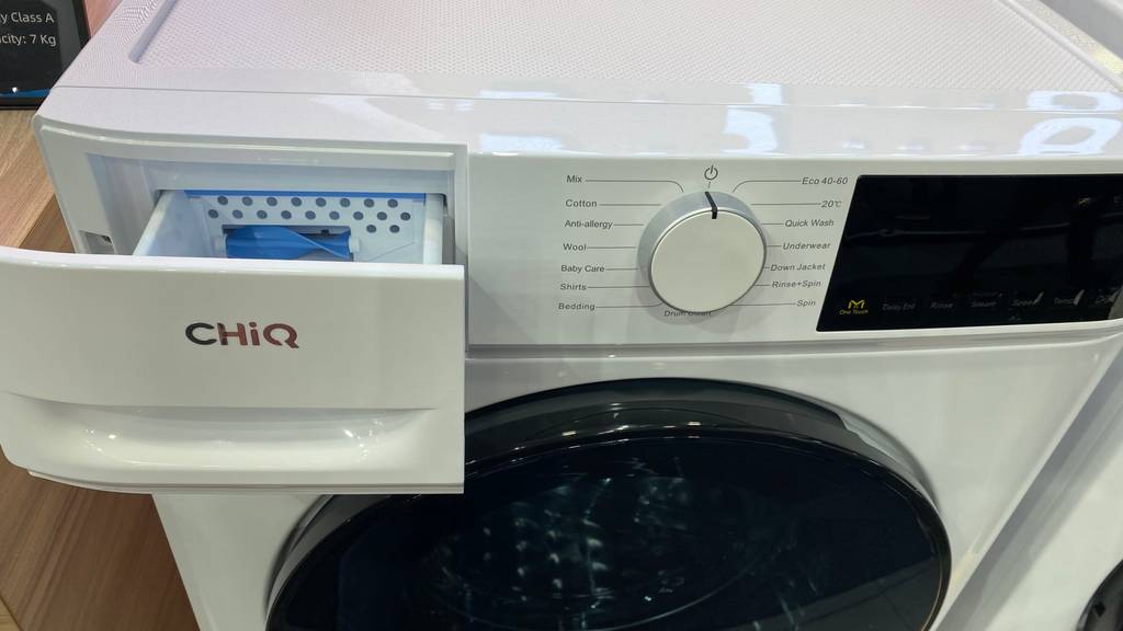 Waschmittelfach von einer getesteten 7-kg-Waschmaschine.