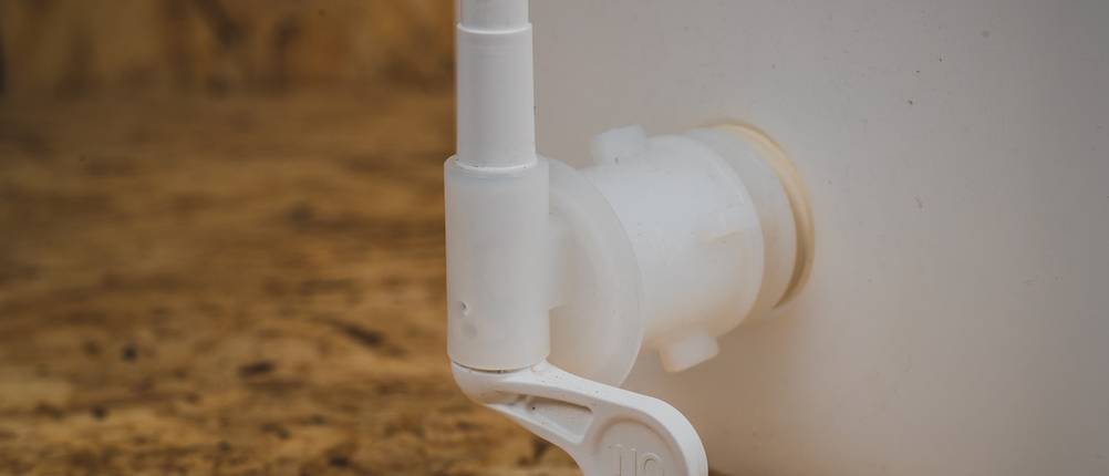Wasserkanister mit Hahn im Test: Der Hahn eines Wasserkanisters.