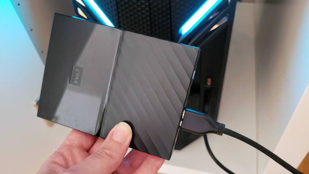 Externe SSD von WD angeschlossen am Computer