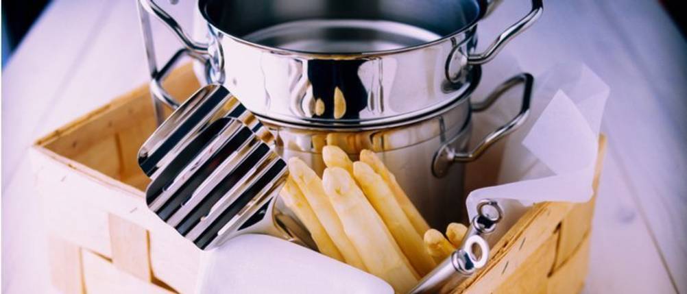 spargelkochtopf weißer spargel grüner spargel