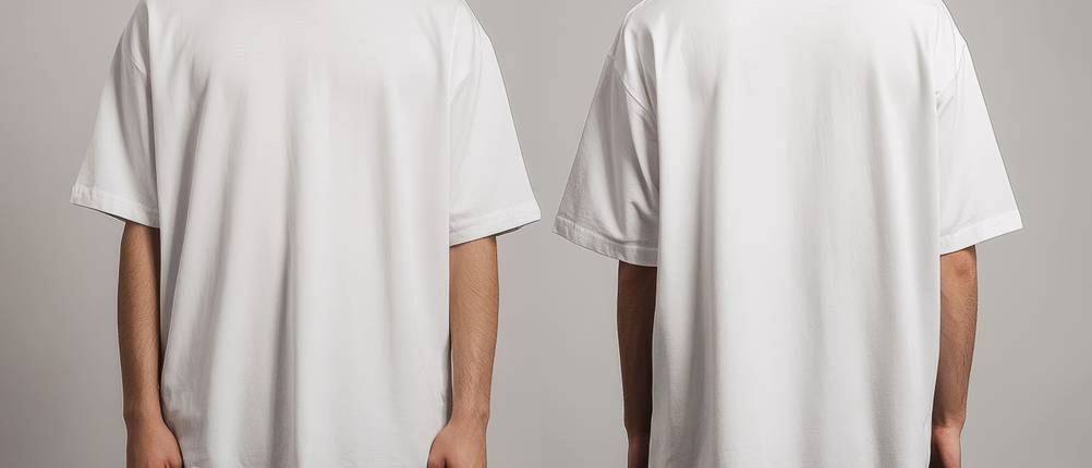 weisses-t-shirt-herren-test: zwei Männer tragen übergroßes weißes T-Shirt
