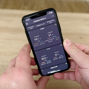 Die App der Ecowitt-Wetterstation zeigt verschiedene Wetterdaten an.