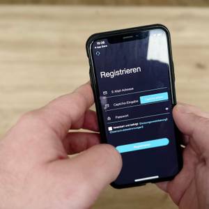 Die App der Ecowitt-Wetterstation wird eingerichtet.