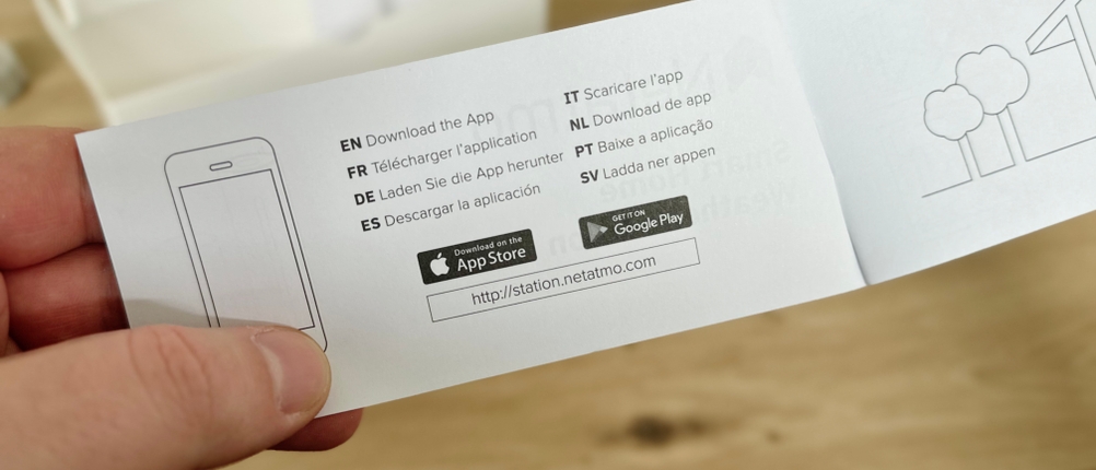 In der Anleitung der Netatmo-Wetterstation wird auf eine App verwiesen.