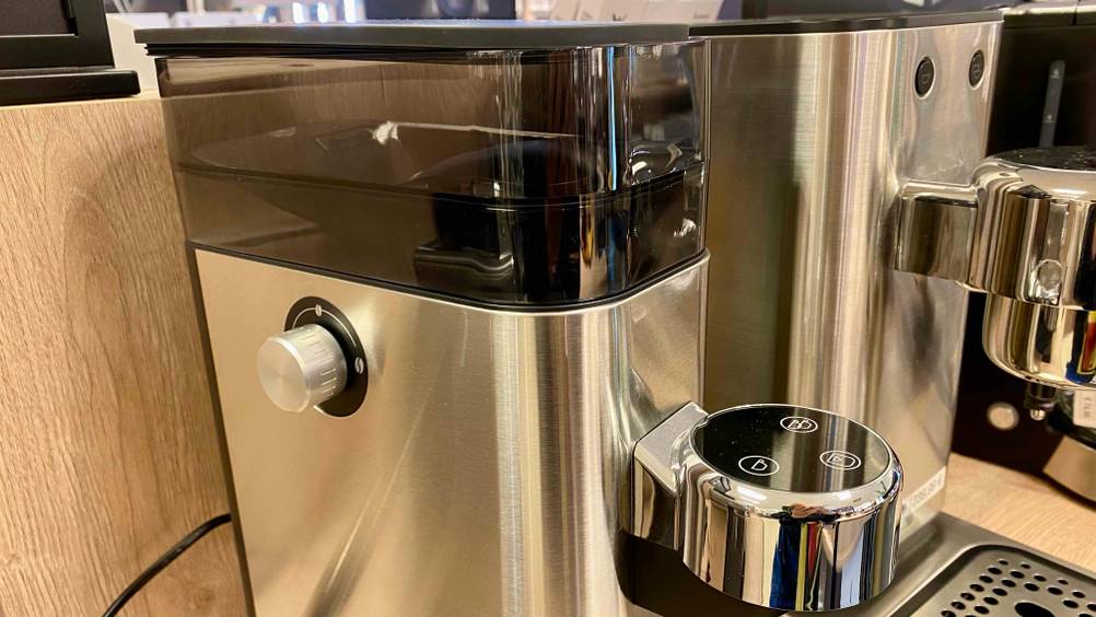 Getestete Espressomühle ist im Detail abgebildet.