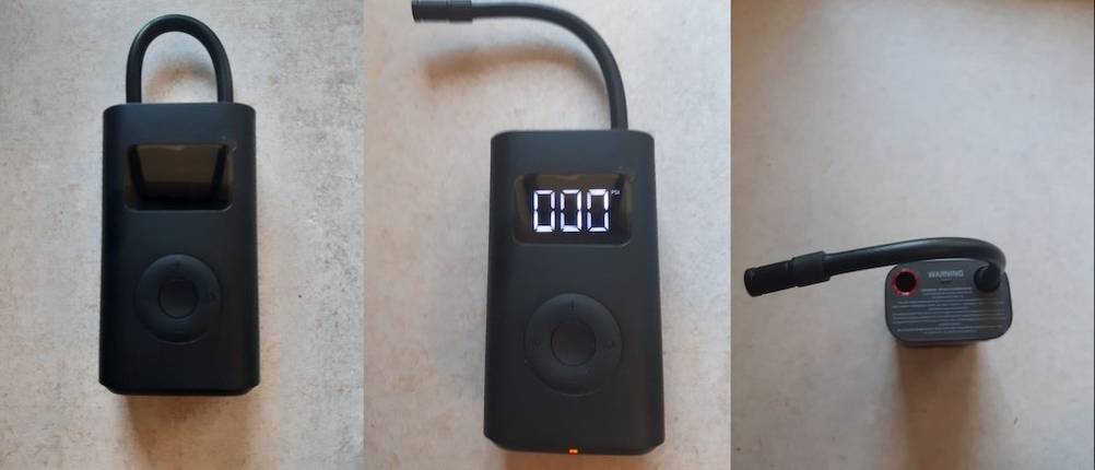 Xiaomi-Akku-Luftpumpe von vorne und von oben.