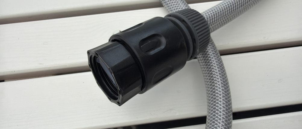 Der Anschluss am Schlauch der Xpotool-Schlauchtrommel