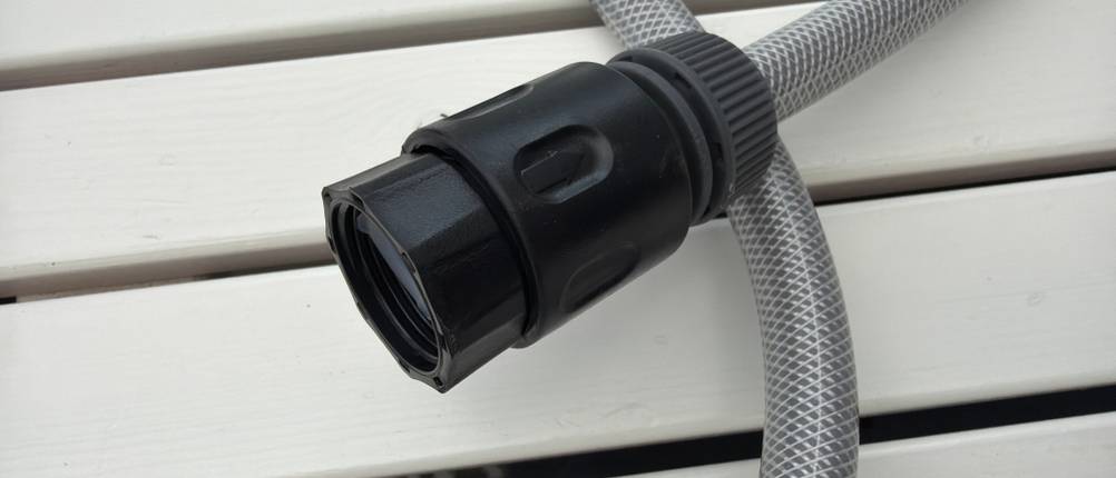 Der Anschluss am Schlauch der Xpotool-Schlauchtrommel