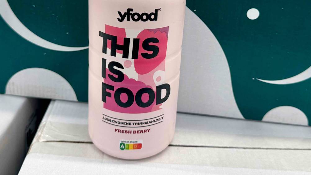 Yfood-Drink getestet: Nahaufnahme des Labels.