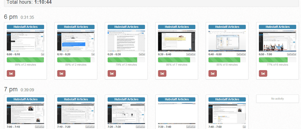 Zeiterfassungssysteme Hubstaff Screenshots Mitarbeiter