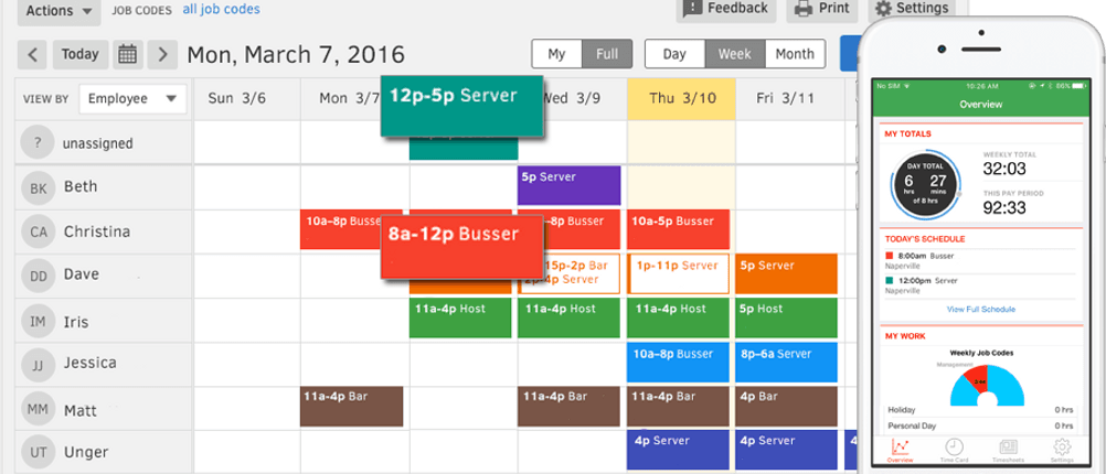 Zeiterfassungssysteme TSheets Scheduling