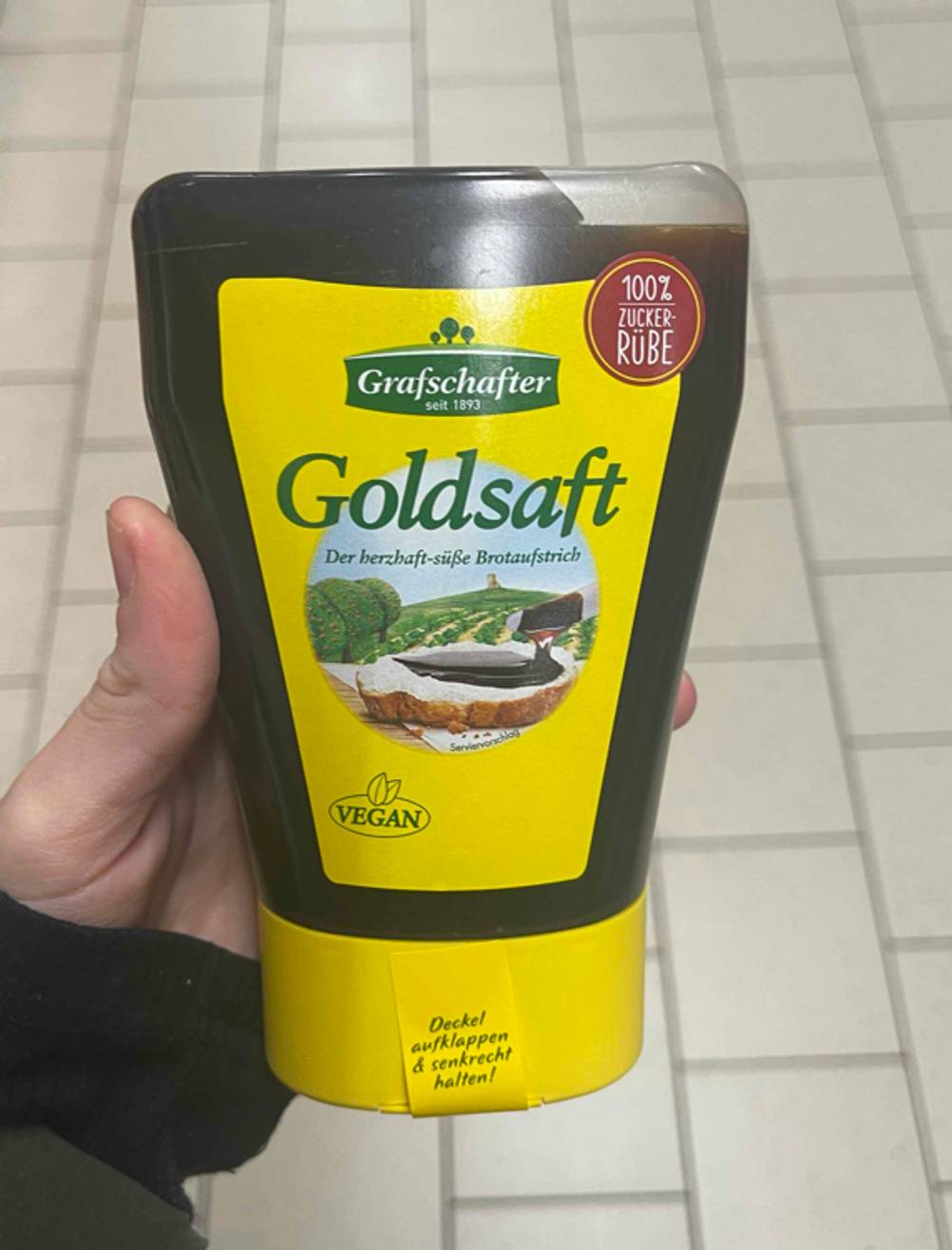 Der getestete Zuckerrübensirup von vorne.