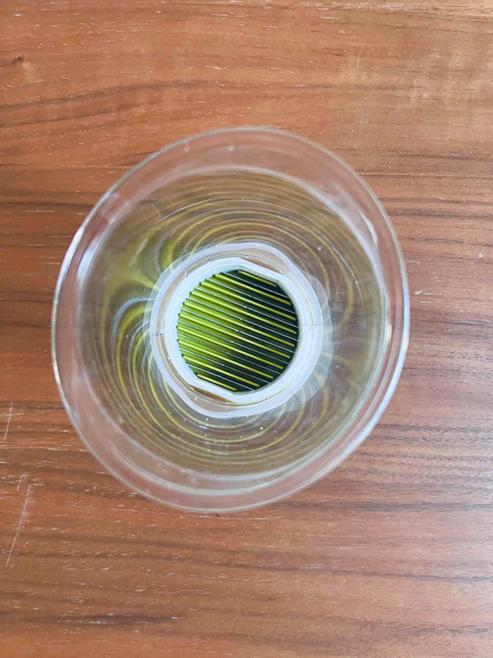 Innenraum von einem getesteten Zwiebelschneider.