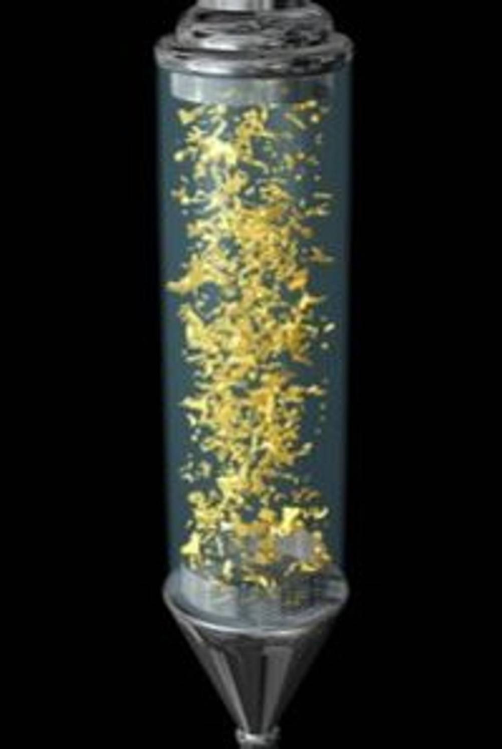 Zyklonfilter mit Partikeln