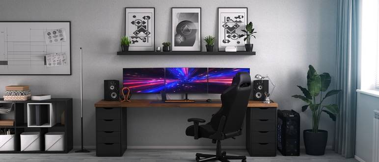 Gaming-PC getestet: Set-Up in einem stilvoll eingerichteten Zimmer.