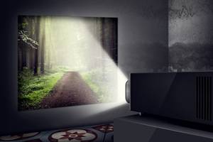 beamer auf leinwand